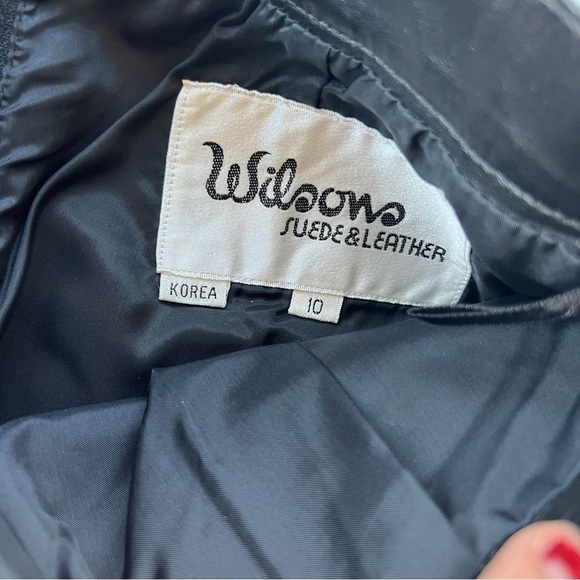 Wilson’s Leather Vintage Pencil Skirt size 10 Black Pockets Split Button & Zip - Picture 10 of 16